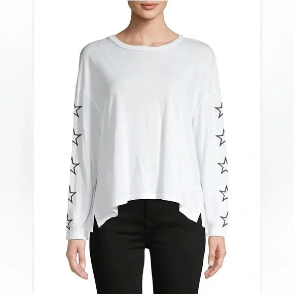 Monrow Tops - Monrow White Slouchy Long Sleeve Top Size XS Casual Lounge Grunge Rock